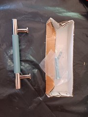 3-3/4″ Simbury Enamel & Brass Cabinet Pull – Seafoam Green & Polished Nickel