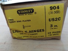 LOT OF 20 NEW STANLEY 3″ LIGHT DUTY T HINGES – 904, 14-2450, US2C