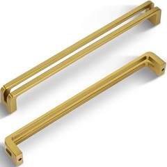 10 Inch(256mm) Hole Center Brushed Gold Zinc Alloy Solid Cabinet Pulls,Dresse…