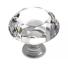 Heritage Designs 1-1/4 In. Dia Glass with Chrome Cabinet Knob (Pack of 10)