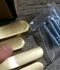 Goo-Ki 6 Pack Light Brushed Brass Cabinet Handles Drawer Pulls – 5.04″ c-c…