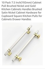 Romatee Cabinet Pulls Handles Knobs Gold/ Silver 7.5″ 10 Pk. New