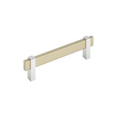 AMEROCK Mulino 5-1/16 in. C/C Bar Cabinet Pull Golden Champagne-Polished Chrome