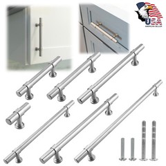 Brushed Nickel Modern Cabinet Handles Bar Pulls Kitchen Hardware Stainless Steel
