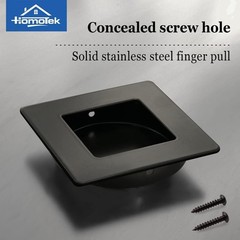 HOMOTEK Stainless Steel Flush Handles, 23/4 Inch Square Recessed Sliding Clos…