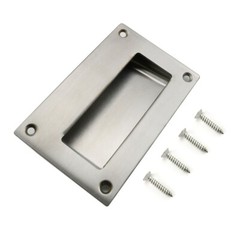 2 Pack Sliding Closet Door Handles Stainless Steel Square Flush Pulls 3.2in