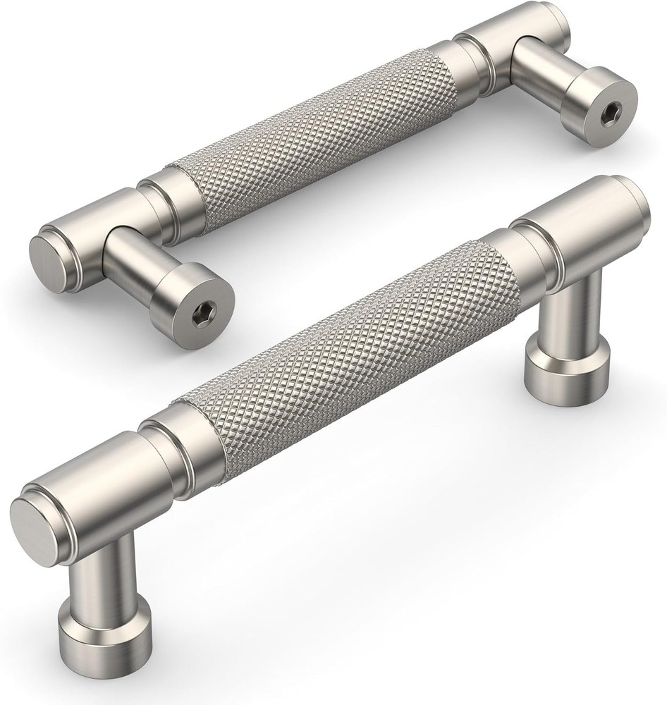 Amerdeco ZH0072 4-3/4 In Champagne Brushed Knurled Nickel Cabinet Pulls (10 Pk)