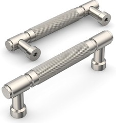 Amerdeco ZH0072 4-3/4 In Champagne Brushed Knurled Nickel Cabinet Pulls (10 Pk)