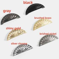 Shiny Gold Shell Handle Drawer pulls Cabinet pull fashion home Hardware