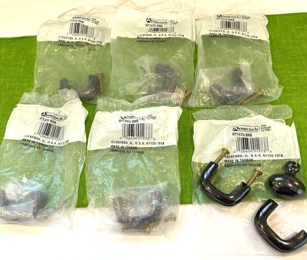 8 Cabinet Handles Amerock Corp BP1415-BNB Cabinet Pulls Black w/Hardware NIP