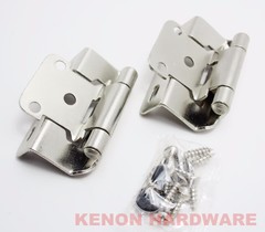Lot of 25 Pairs 50pcs 1/2″ Overlay Partial Wrap Self-Closing Hinges-Satin Nickel