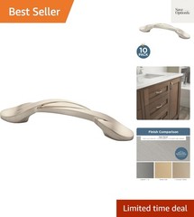 10-Pack – Satin Nickel Cabinet Handles, 3 Inch Hole Center, Classic Pulls for…