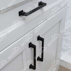 Solid Matte Black Square Cabinet Door Handles Pulls Knobs Kitchen Bath Drawer