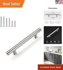10 Pack Brushed Nickel Cabinet Pulls – 3-3/4 Inch T-Shape Handles
