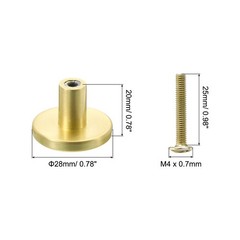 8 Pack Solid Knobs Round Zinc Alloy Cabinets Knob with Screw M4 Gold