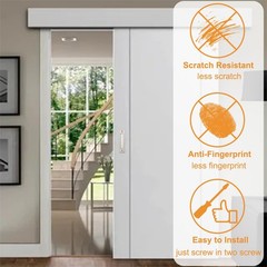 4 PCS 180mm Rectangular Recessed Sliding Door Handle Brushed Steel Flush