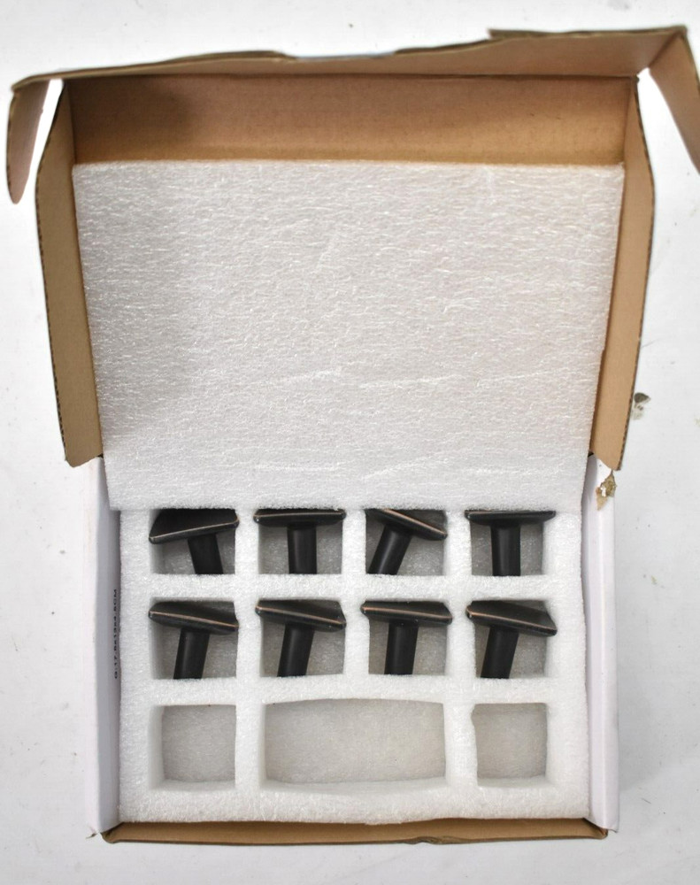 Lot of 8 Askano Round Shank Square Kitchen Cabinet Knobs Oil Rubbed Bronze
