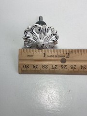 10 Cast Iron Round White Flower Distressed Drawer Cabinet Knob Pull Handle