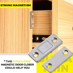 1-10 Sets Punch-free Magnetic Door Closer Ultra thin invisible Sliding Suction
