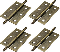 4Pcs Antique Bronze Folding Butt Hinges, Vintage Brass Hinges for Cabinet, Door,