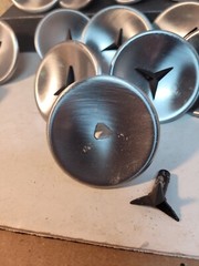 24 Retro Amerack Atomic Dresser Cabinet Knobs Chrome Black Center New 2″ Classic