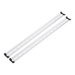 DIN Rail Slotted Aluminum Mounting Guide 22×1.4×0.3″ with Cover 2 Pcs, Silver
