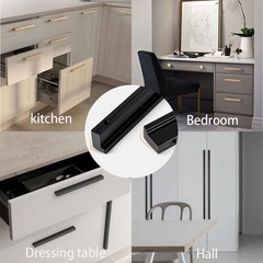 12 PCS Black Cabinet Handles Drawer Pulls 5 Inch 128mm Hole Centers Solid Core