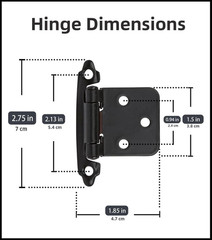 Decobasics Oil Rubbed Bronze Cabinet Hinges for Kitchen Cabinets (25 Pair -50 Pc