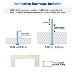 8 Pack Brushed Nickel Cabinet Pulls, 3 Inch Square Drawer Handles