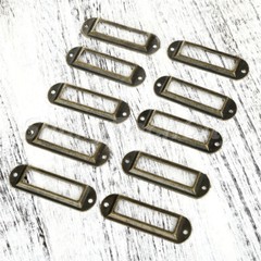 10x Vintage Jewelry Box Label Tag Holders Medicine Drawer Frame File Card Holder