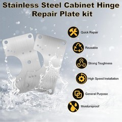 6 Pcs Cabinet Hinge Repair Kit, Stainless Steel Cabinets Hinge Repair Plate B…