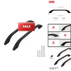 Homdiy 10 Pack 6-1/4 Inch Black Cabinet Handles Drawer Handles Aluminum Kitchen