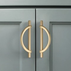 Amerdeco 6 Pack Brushed Gold Cabinet Pulls 5″/128MM Hole Center,