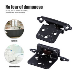Cabinet Hinges Overlay Kitchen Door Hinges Self Close Face Mount Cupboard Black