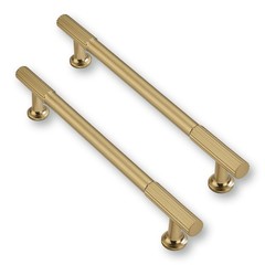 2 Pack 6 152mm Brushed Brass Cabinet Pulls, Heavy-Duty, Kitchen, Drawer