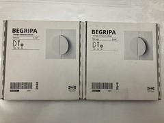2×2 IKEA BEGRIPA Door Handle Half Round 5 1/8″ White Steel Metal Drawer New