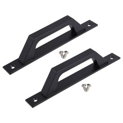 Aluminum Alloy Black Iron Barn Door Handles 2PCS for Indoor Outdoor Use