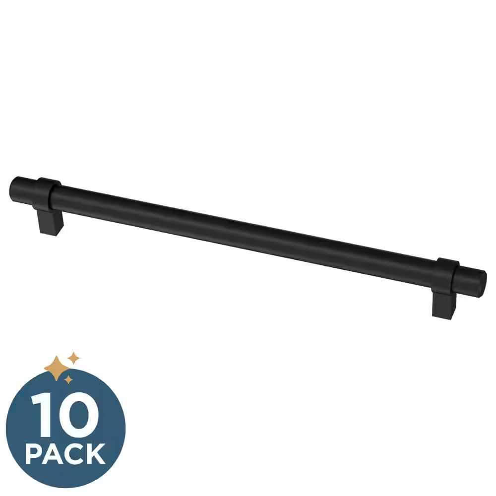 10-Pack Simple Wrapped Bar 8-13/16 In. (224 Mm) Classic Matte Black Cabinet Draw