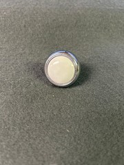 (5 Pack) 1-1/4 inch Round Knob White Ceramic with Chrome
