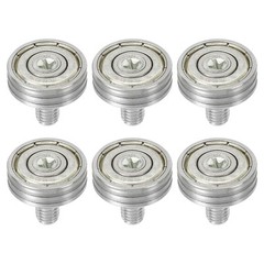 6 Pcs 19mm Drawer Rollers Drawer Pulley Bearing Small Pulley 2mm Step White