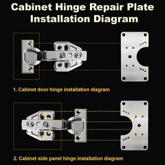 6 Pcs Cabinet Hinge Repair Kit, Stainless Steel Cabinets Hinge Repair Plate B…