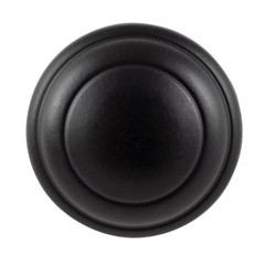 Zephyr Collection Knob 1-1/4 In. Diameter Matte Black Finish Modern Zinc Cabinet