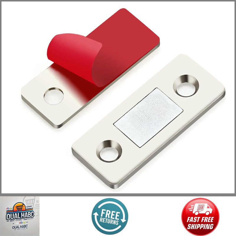 12 Pack Ultra Thin Cabinet Door Magnet Catch Stainless Steel Drawer Latch Adhesi