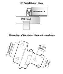 50 Pack 1/2″ Overlay Brushed Gold Cabinet Hinges for Cabint Doors (25 Pairs) …