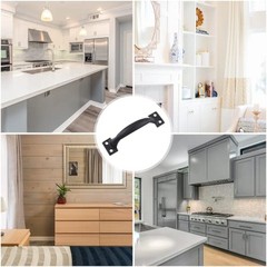 Bivethoi 4pcs 4 Inch Vintage Barn Door Pulls – Utility Cabinet Handles – Black