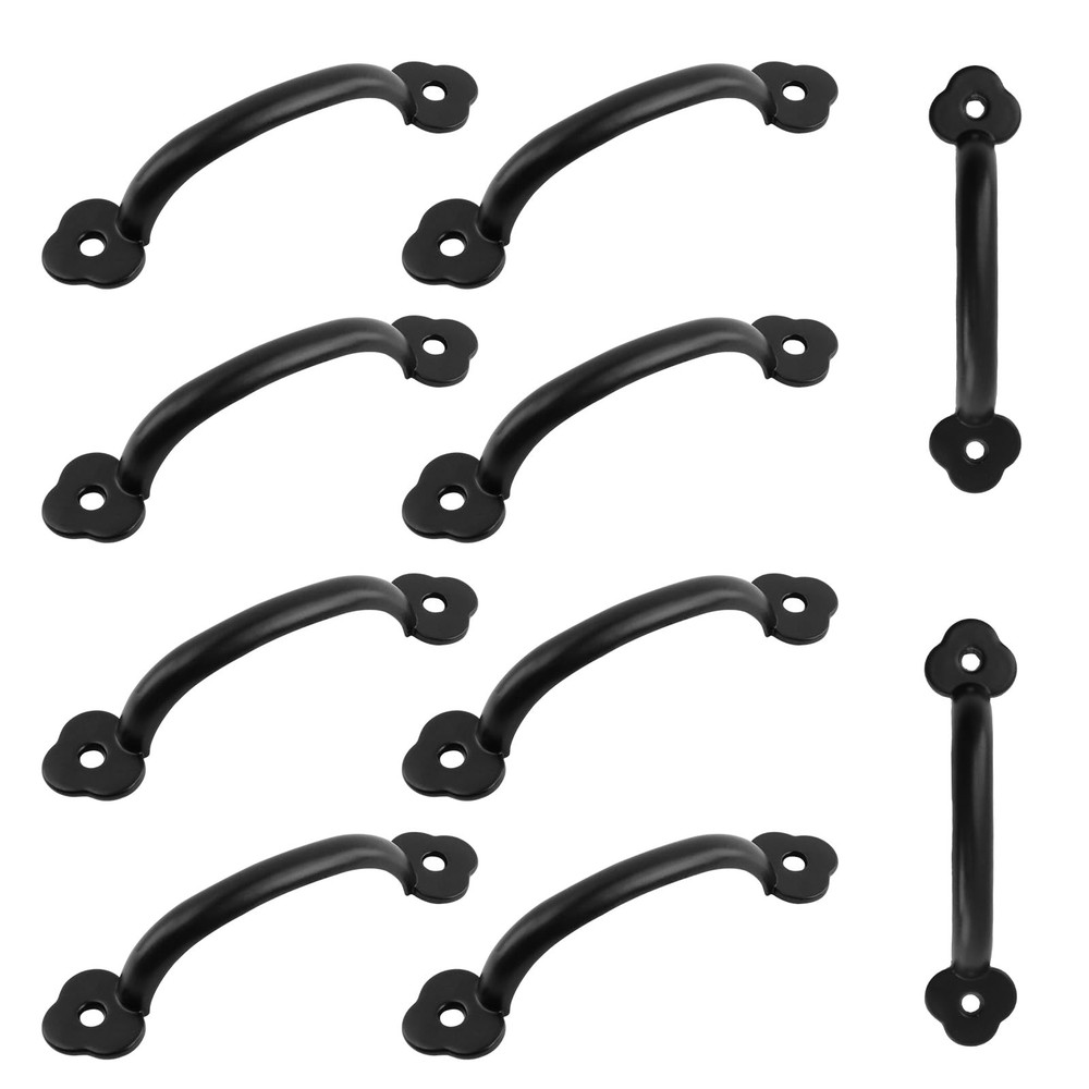 10pcs Light Duty Black Cabinet Door Handle Vintage Gate Pull Handles 3.18″ Hole