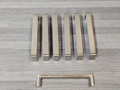 ⭐⭐⭐⭐⭐ *Lot of 7* Brushed Nickel Solid Cabinet Handle Pulls 3 3/4″ Hole to Hole