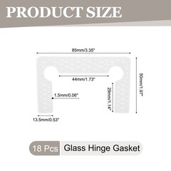 18Pcs Glass Hinge Gasket, Plastic Shower Doors Hinges, Clear