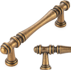 10 Pack 3-3/4 Inch Antique Brass Cabinet Pulls Vintage Brass Cabinet Handles Bra