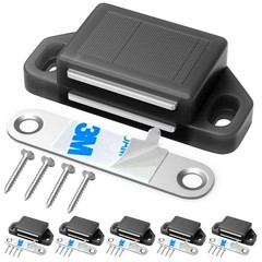 Magnetic Cabinet Latch 30LB Door Closer Kitchen Drawer Closures 6 Pack Black